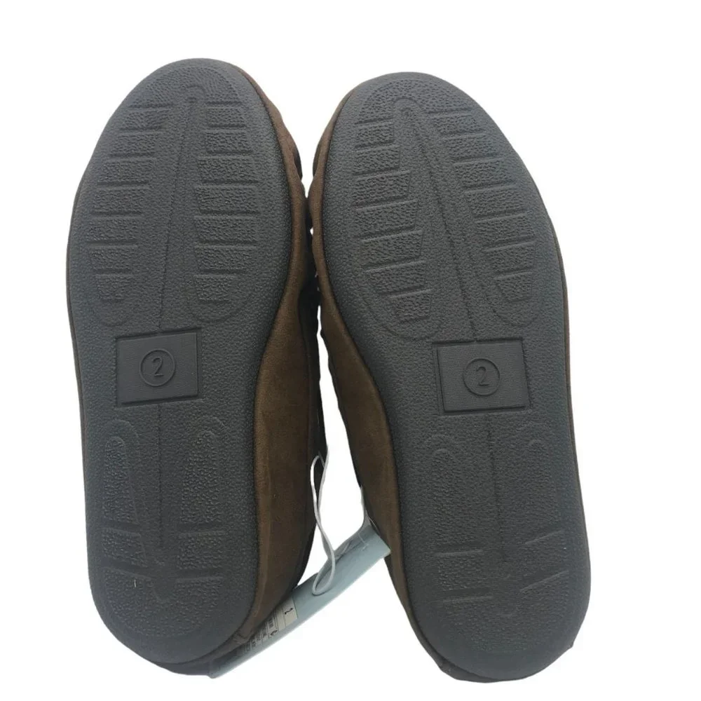 NEW Cat & Jack Kid Unisex Dark Chestnut Faux Fur Lining Moccasins Loafer Size‎ 2
